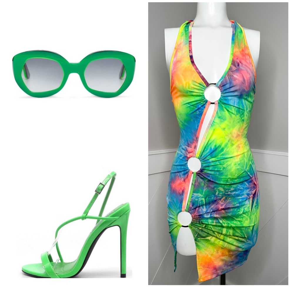 Vibrant Tie-Dye Halter Dress